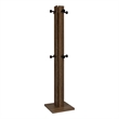 Pemberly Row Engineered Wood Coat Rack with 8 Metal Hooks in Walnut