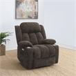 Pemberly Row Upholstered Power Lift Recliner Chair in Dark Brown