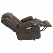 Pemberly Row Upholstered Power Lift Recliner Chair in Dark Brown