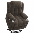 Pemberly Row Upholstered Power Lift Recliner Chair in Dark Brown