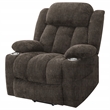 Pemberly Row Upholstered Power Lift Recliner Chair in Dark Brown