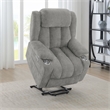 Pemberly Row Upholstered Power Lift Recliner Chair with USB Port in Grey