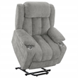Pemberly Row Upholstered Power Lift Recliner Chair with USB Port in Grey