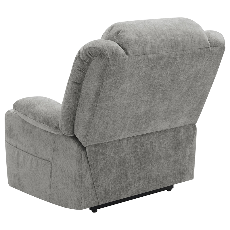Pemberly Row Upholstered Power Lift Recliner Chair with USB Port in Grey