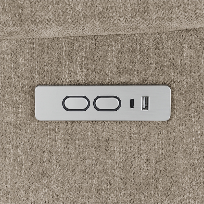 Pemberly Row Upholstered Power Lift Recliner Chair with USB Port in Camel