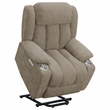Pemberly Row Upholstered Power Lift Recliner Chair with USB Port in Camel