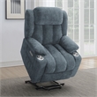 Pemberly Row Upholstered Power Lift Recliner Chair in Slate Blue