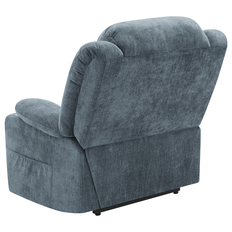 Pemberly Row Upholstered Power Lift Recliner Chair in Slate Blue