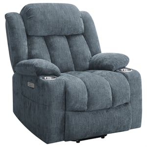 Pemberly Row Upholstered Power Lift Recliner Chair in Slate Blue