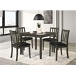 Pemberly Row 5-piece Square Dining Table and 4 Chairs Set in Charcoal