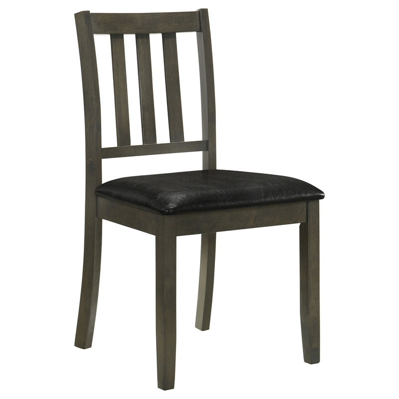 Pemberly Row 5-piece Square Dining Table and 4 Chairs Set in Charcoal