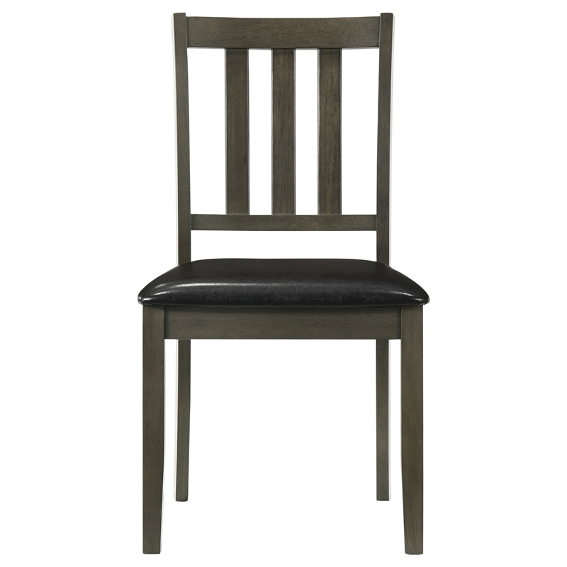 Pemberly Row 5-piece Square Dining Table and 4 Chairs Set in Charcoal