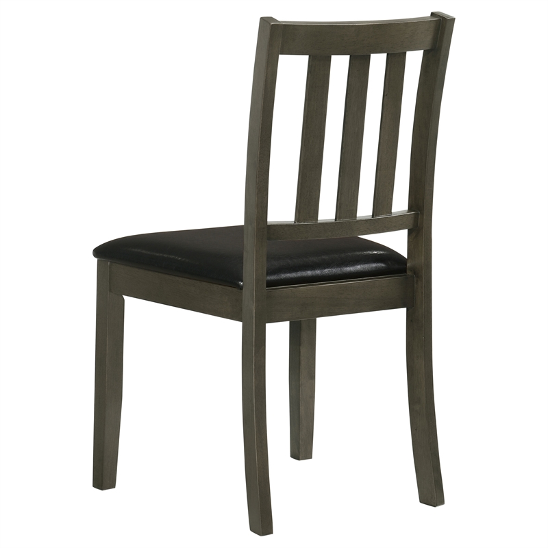 Pemberly Row 5-piece Square Dining Table and 4 Chairs Set in Charcoal
