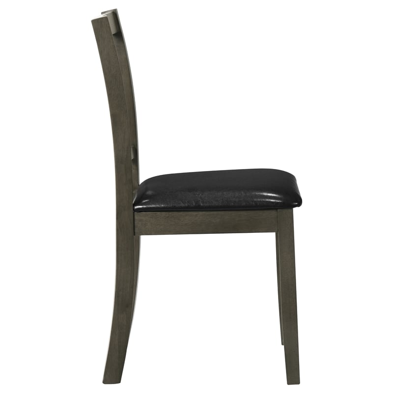 Pemberly Row 5-piece Square Dining Table and 4 Chairs Set in Charcoal