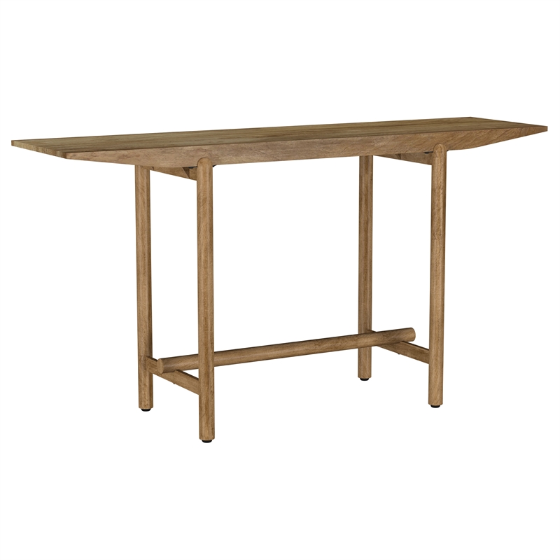 Pemberly Row Slim Solid Wood Entryway Console Table in Natural Mango
