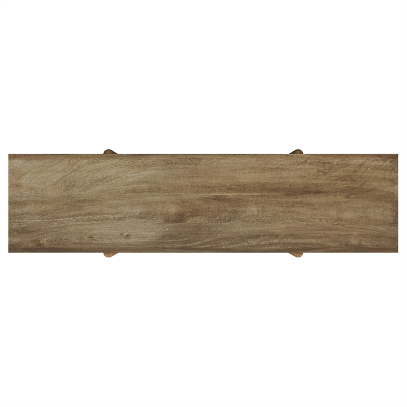 Pemberly Row Slim Solid Wood Entryway Console Table in Natural Mango