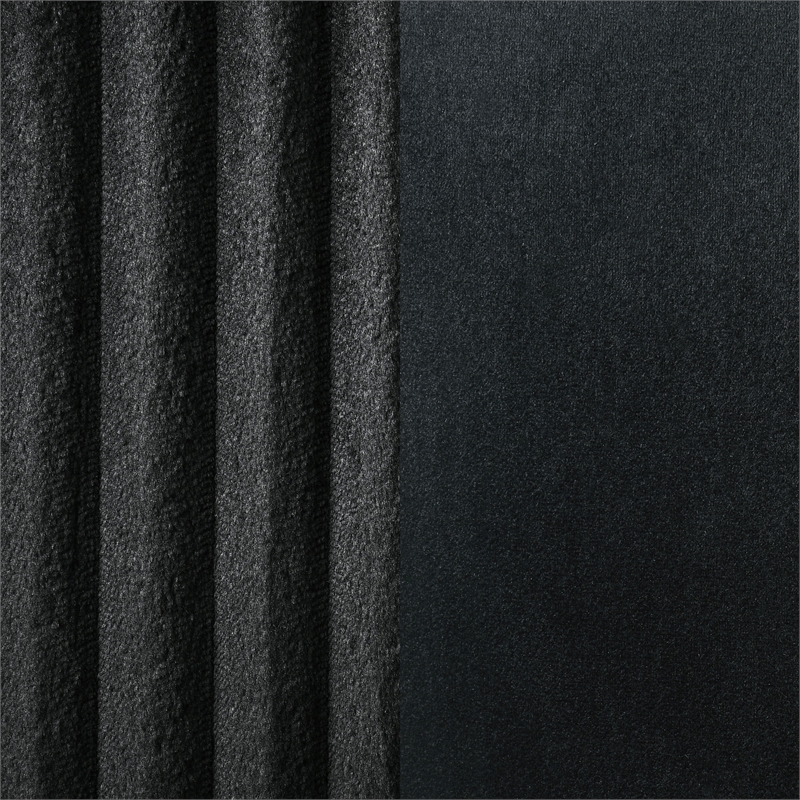 Pemberly Row Upholstered Corduroy Dining Side Chair Set of 2 in Black