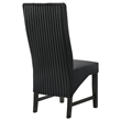 Pemberly Row Upholstered Corduroy Dining Side Chair Set of 2 in Black