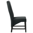 Pemberly Row Upholstered Corduroy Dining Side Chair Set of 2 in Black