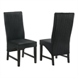 Pemberly Row Upholstered Corduroy Dining Side Chair Set of 2 in Black