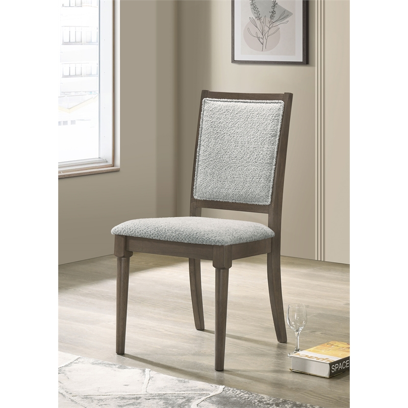 Pemberly Row Upholstered Dining Side Chair Set of 2 in Dark Brown