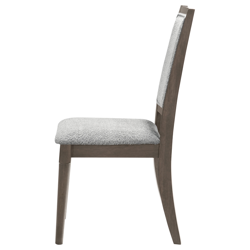 Pemberly Row Upholstered Dining Side Chair Set of 2 in Dark Brown