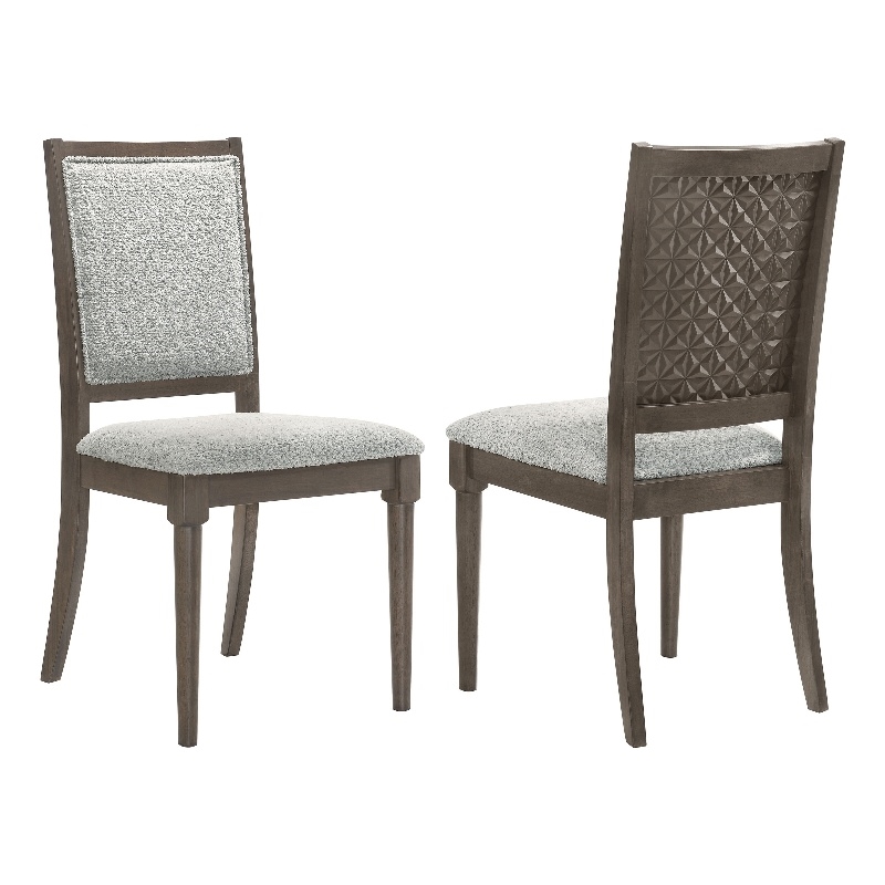 Pemberly Row Upholstered Dining Side Chair Set of 2 in Dark Brown