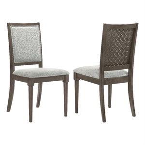 Pemberly Row Upholstered Dining Side Chair Set of 2 in Dark Brown