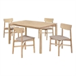Pemberly Row 5-piece 59-inch Rectangular Wood Dining Set in White Washed