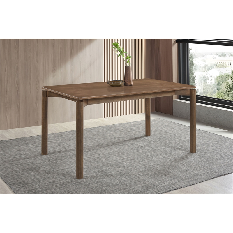 Pemberly Row 59-inch Rectangular Solid Wood Dining Table in Natural Walnut