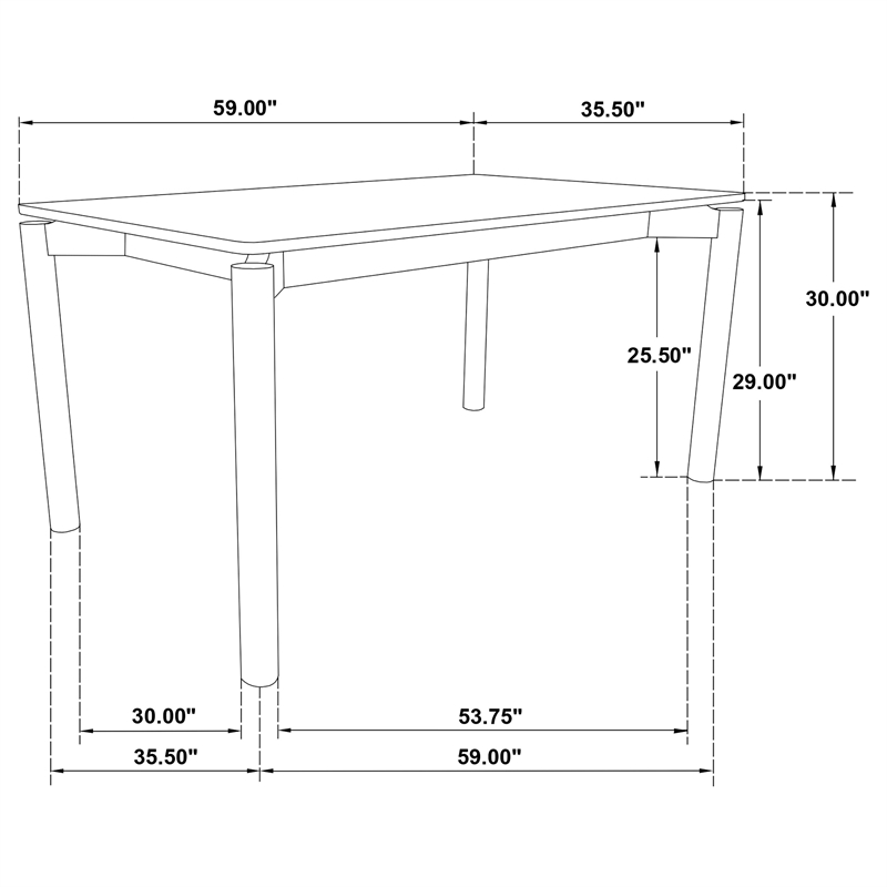 Pemberly Row 59-inch Rectangular Solid Wood Dining Table in Natural Walnut