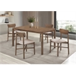 Pemberly Row 5-piece 59-inch Wood Dining Set in Natural Walnut