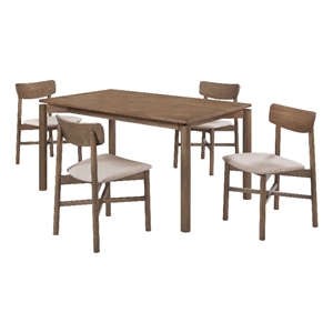 Pemberly Row 5-piece 59-inch Wood Dining Set in Natural Walnut
