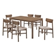 Pemberly Row 7-piece 59-inch Wood Dining Set in Natural Walnut