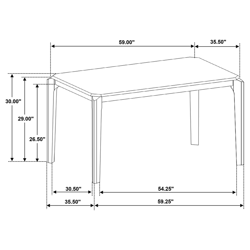 Pemberly Row 59-inch Rectangular Wood Dining Table in Dark Brown