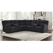Pemberly Row Upholstered Power Reclining Sectional Sofa in Steel Gray