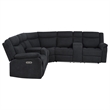 Pemberly Row Upholstered Power Reclining Sectional Sofa in Steel Gray