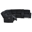 Pemberly Row Upholstered Power Reclining Sectional Sofa in Steel Gray