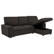 Pemberly Row Sleeper Sectional with Speaker and Storage Chaise in Brown