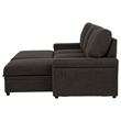 Pemberly Row Sleeper Sectional with Speaker and Storage Chaise in Brown