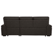 Pemberly Row Sleeper Sectional with Speaker and Storage Chaise in Brown