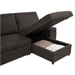 Pemberly Row Sleeper Sectional with Speaker and Storage Chaise in Brown