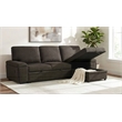 Pemberly Row Sleeper Sectional with Speaker and Storage Chaise in Brown