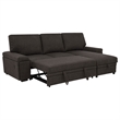 Pemberly Row Sleeper Sectional with Speaker and Storage Chaise in Brown