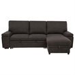 Pemberly Row Sleeper Sectional with Speaker and Storage Chaise in Brown