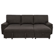 Pemberly Row Sleeper Sectional with Speaker and Storage Chaise in Brown