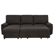 Pemberly Row Sleeper Sectional with Speaker and Storage Chaise in Brown