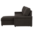 Pemberly Row Sleeper Sectional with Speaker and Storage Chaise in Brown