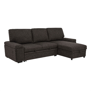 Pemberly Row Sleeper Sectional with Speaker and Storage Chaise in Brown