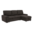 Pemberly Row Sleeper Sectional with Speaker and Storage Chaise in Brown